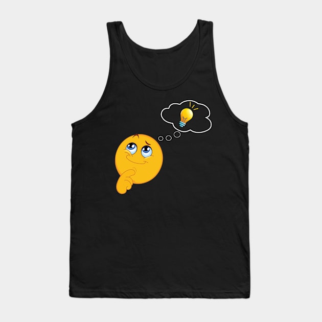 Thinking emoji thought bubble idea lightbulb Tank Top by ChristianCrecenzio